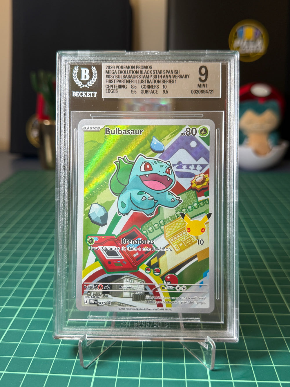 Bulbasaur First Partner Illustration Series 1 #037 BGS 9 Spanish
