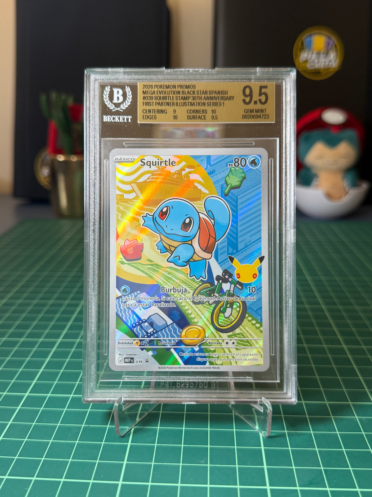 Squirtle First Partner illustration Series 1 #039 BGS 9.5 Spanish